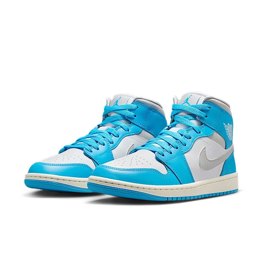 Air Jordan 1 Mid Dark Powder Blue White Sail Neutral Grey - Image 2