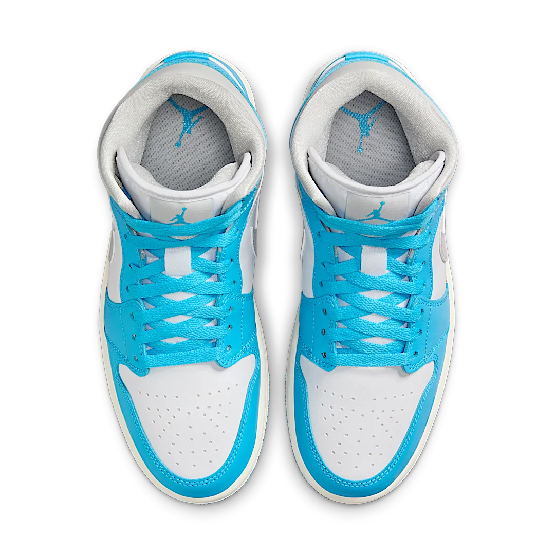 Air Jordan 1 Mid Dark Powder Blue White Sail Neutral Grey - Image 3