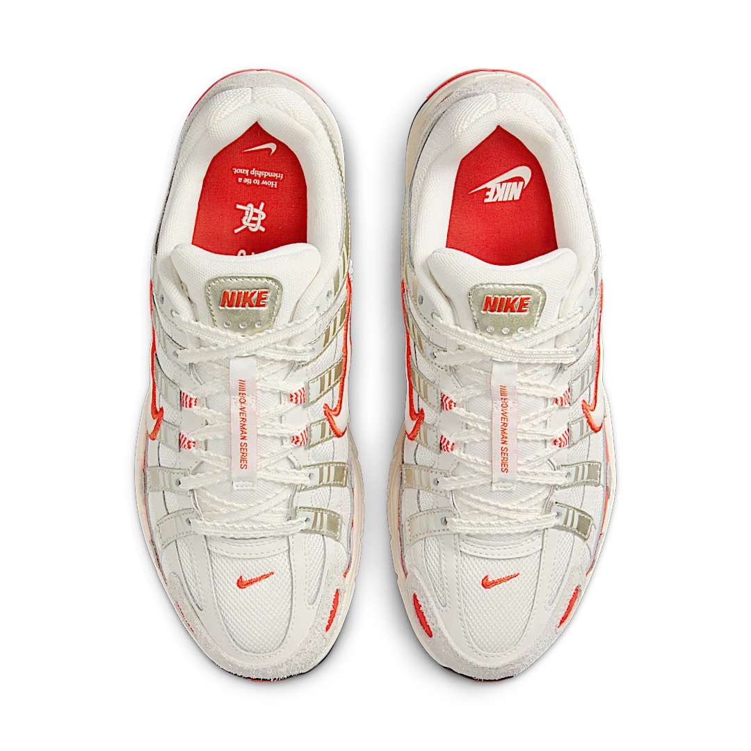 Nike P-6000 Sail Pale Ivory Light Bone Picante Red - Image 3
